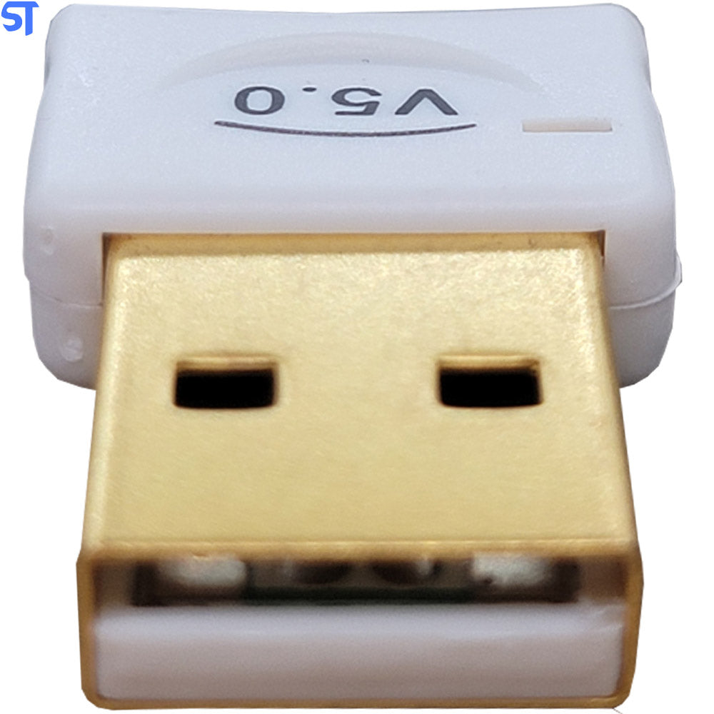 Mini Adaptador Bluetooth 5.0 Usb Dongle 3Mbps para Dados Branco - PEI-605
